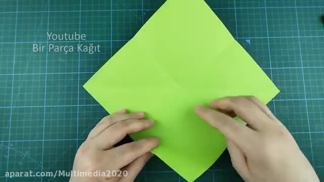 آموزش کاردستی ساده و آسان - ساخت غورباقه کاغذی