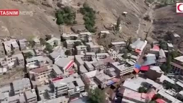 تصاویر هوایی از منطقه سیل‌زده امامزاده داوود | فیلم 
