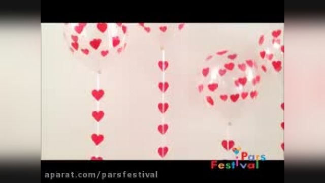دکوراسیون بسیار زیبا با بادکنک هلیومی لاتکس طرح قلب - مخصوص ولنتاین