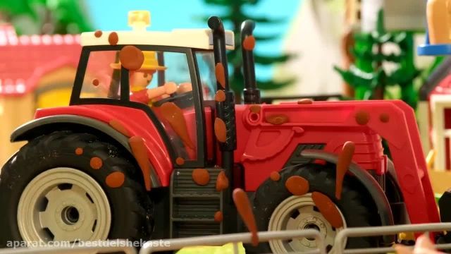 انیمیشن کودکانه - بازی و شادی ماشین ها و حیوانات در مزرعه 