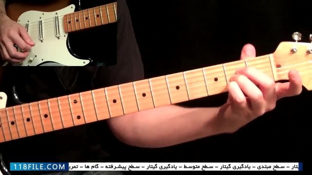آموزش گیتار الکتریک-روش Caged با استفاده از آکوردهای مینور و ماژور