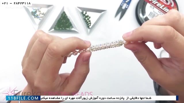 آموزش ساخت زیورآلات مهره ای-طرز ساخت دستبند با مهره-(گردنبند مجلسی با منجق)