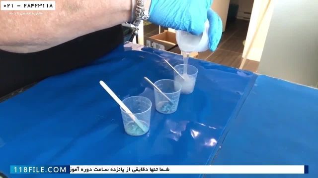 آموزش ساخت ظروف رزینی در منزل- ساخت ظرف کریستالی رزینی آبی اقیانوس