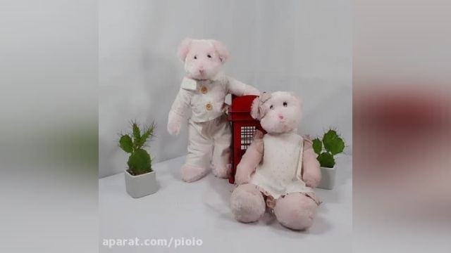 عروسک خرس صورتی دختر و پسر - مخصوص ولنتاین