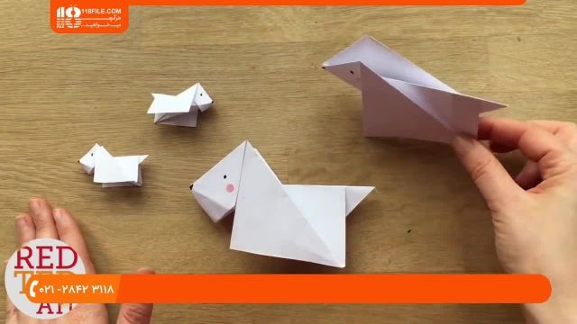 آموزش اوریگامی :: ساخت کاردستی :: اوریگامی متحرک :: ساخت سگ کاغذی ژرمن