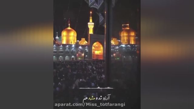 آقا امام رضا دیدن گنبد طلات آرزوم شده / 