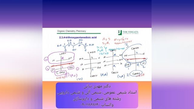  شیمی فضایی انانتیومر، دیاسترومر، مزو، ترئو، اریترو -شیمی ارگانیک (آلی) داروسازی