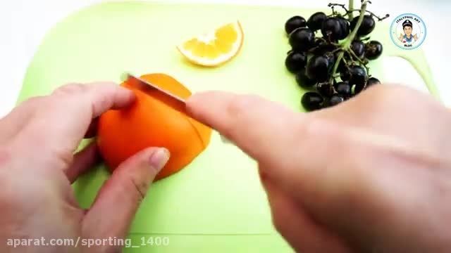 آموزش میوه آرایی با پرتقال و کیوی 