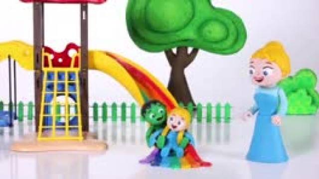 دانلود انیمیشن خانواده خمیری این قسمت Kids Having Fun At The Rainbow Slid