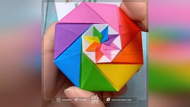  آموزش اوریگامی جعبه ی کادویی