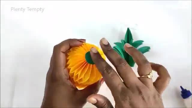 آموزش ساخت کاردستی آناناس با کاغذ رنگی