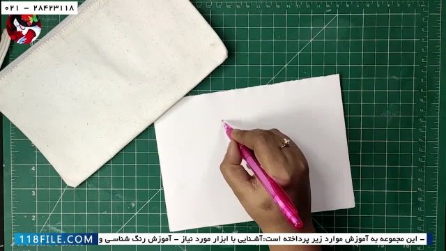 آموزش نقاشی روی پارچه-روش جدید -نقاشی روی کیف -(طرح سنتی)