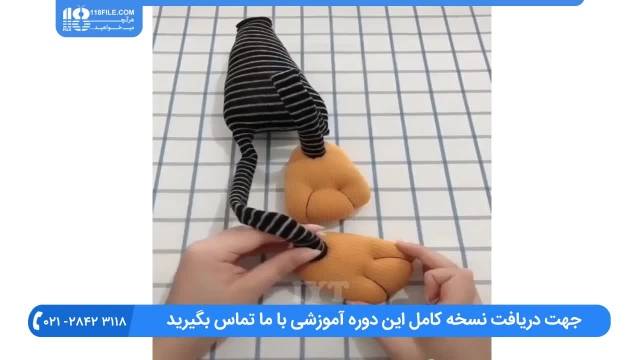 ساخت عروسک با جوراب | نحوه ی دوخت عروسک دخترانه با کلاه