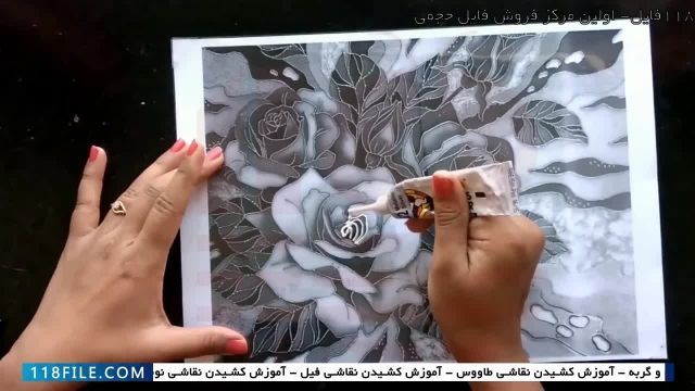 فیلم آموزش ویترای-آموزش نقاشی روی ظروف-آموزش کشیدن گل رز  روی شیشه 2