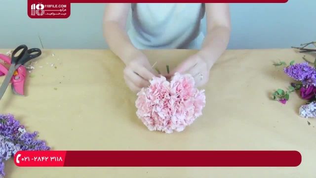 نحوه ساخت دسته گل عروس با گل های میخی به سبک اروپایی