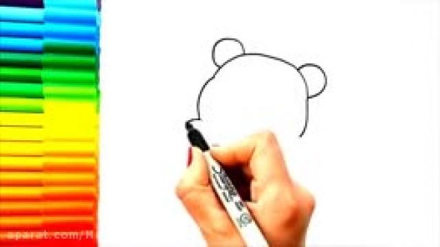 آموزش کشیدن نقاشی پاندا مهربان برای کودکان