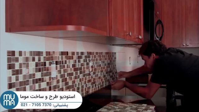 آموزش صفر تا صد نصب کاغذ دیواری - نصب پوستر گل دار