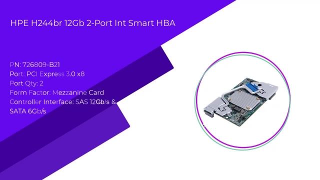 رید کنترلر HBA هوشمند سرور اچ پی HPE H244br 12Gb 2-ports Int Smart Host Bus Adap