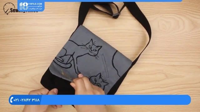  آموزش دوخت کیف پارچه ای - آموزش کیف دوشی طرح گربه