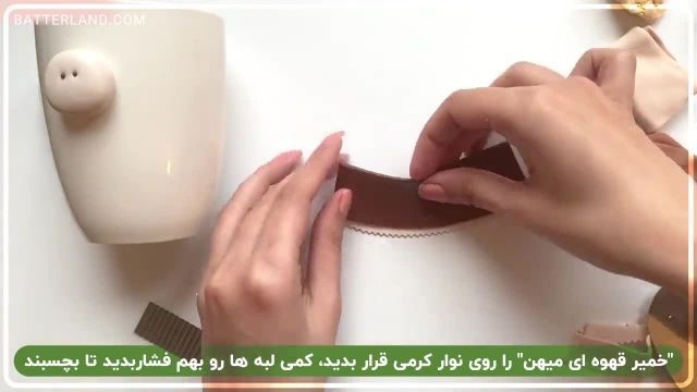 تزیین لیوان ماگ با خمیر پلیمری میهن طرح دختر شکلاتی