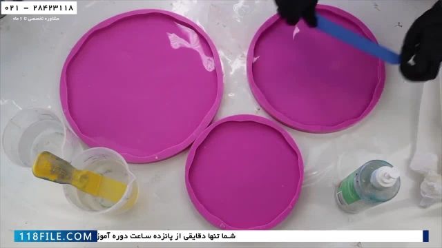 طریقه ساخت ظروف رزینی بدون قالب-زیرلیوانی رزینی در قالب