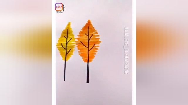 آموزش یک نقاشی با تم پاییز برای کودکان جالب و دوستداشتنی 