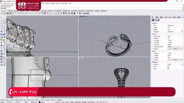 آموزش جواهر سازی - دستورالعمل طراحی حلقه در نرم افزار راینو