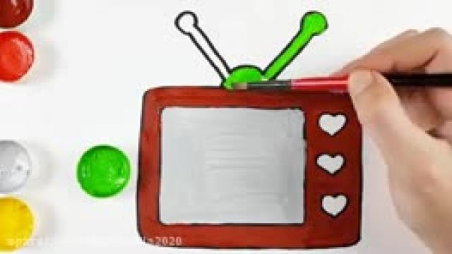 آموزش کشیدن نقاشی تلویزیون برای کودکان 