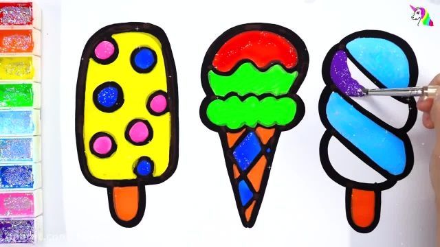 کلیپ نقاشی کودکانه - نقاشی جذاب بستنی 
