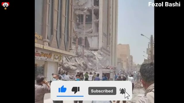 فیلم لحظه فرو ریختن ساختمان ده طبقه متروپل آبادان + زیر آوار موندن 80 نفر