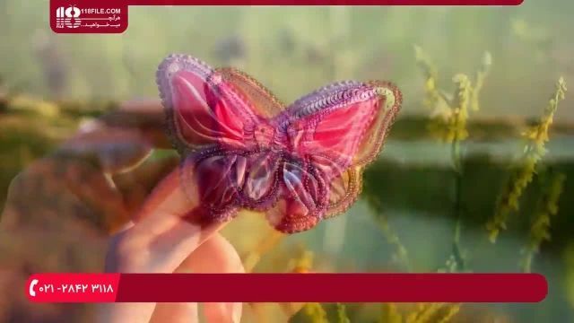 آموزش جواهردوزی - آموزش ساخت گل سینه طرح پروانه فانتزی