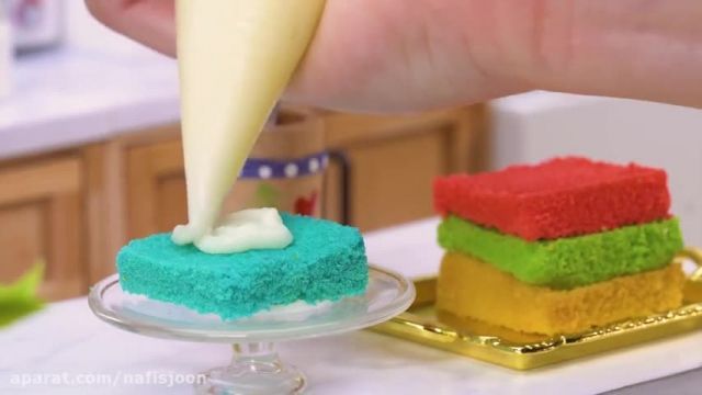 درست کردن کیک مینیاتوری زیبا و خوشمزه برای عروسک باربی