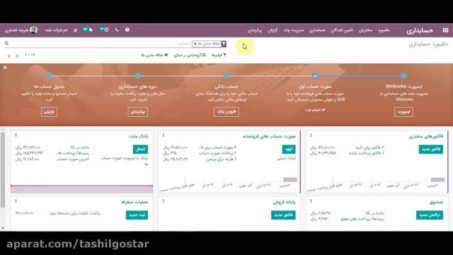 انتقال بین حسابی داخل شرکت در سازمان یار