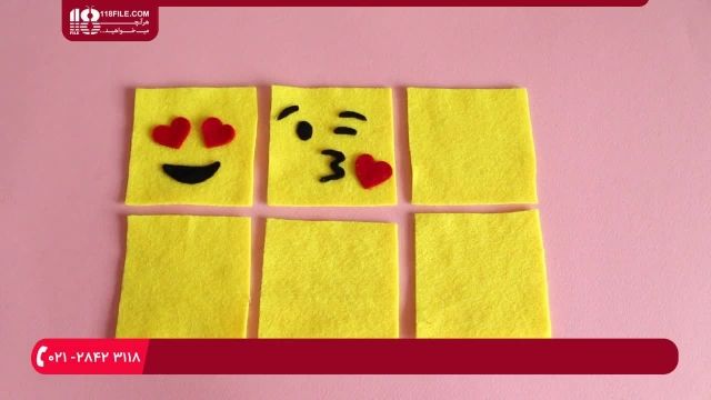 آموزش نمد دوزی :: دوخت نمد :: جاکلیدی مدل صورتک با پرتاب بوسه قلبی