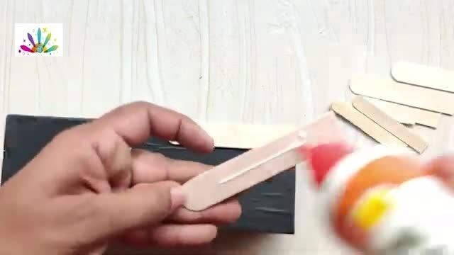 آموزش ساده ساخت گلدون با چوب بستنی !