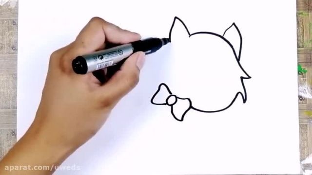 آموزش نقاشی به کودکان - نقاشی گربه