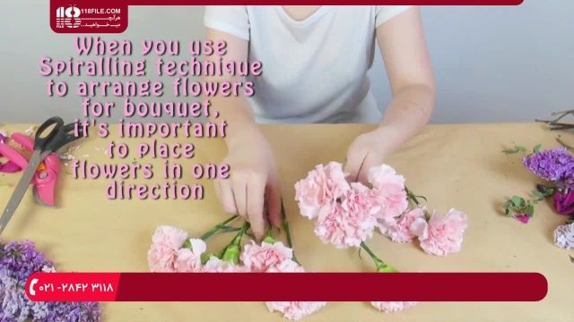 آموزش گل آرایی|فیلم گل آرایی|گل آرایی مدرن|گل آرایی طبیعی (دسته گل عروس گرد)
