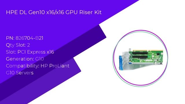 کارت رایزر HPE DL GEN10 X16/X16 GPU RISER KIT با پارت نامبر 826704-B2