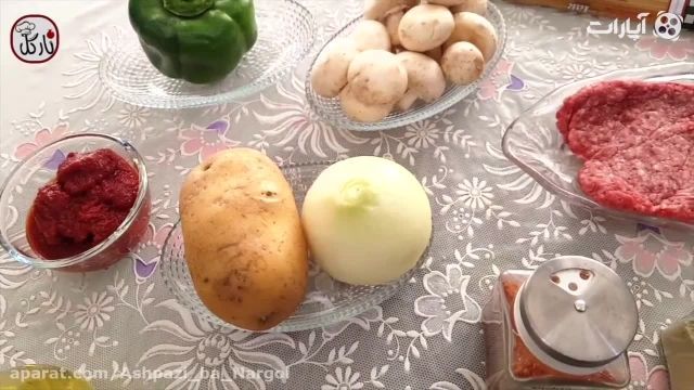  طرز تهیه ماکارونی خوشمزه ایرانی با ته دیگ سیب زمینی‎