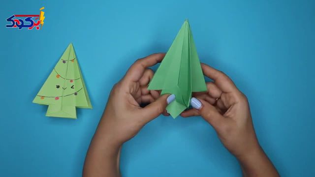 آموزش ساخت اوریگامی درخت کاج کاغذی