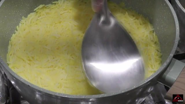 طرز پخت برنج ایرانی با تهدیگ سیب زمینی فوق العاده خوشمزه به روش افغانی