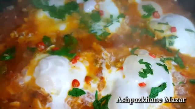 طرز تهیه تخم مرغ با بادمجان رومی خوشمزه و عالی با دستور افغانی