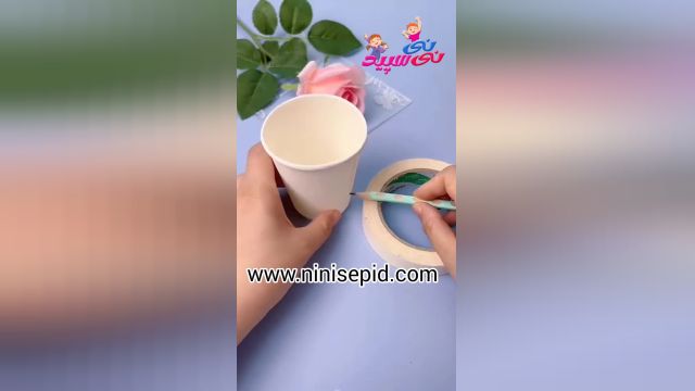 ساخت گل با لیوان کاغذی
