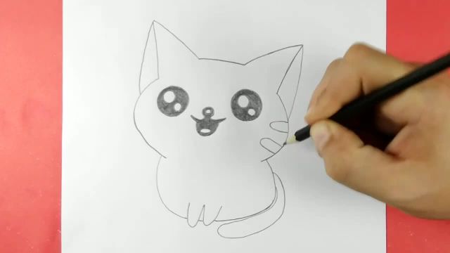 آموزش نقاشی ساده | چگونه یک گربه ساده با مداد بکشیم؟ | آموزش نقاشی دخترانه
