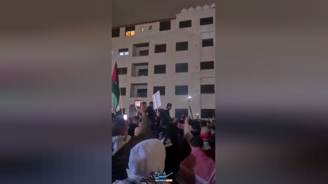 تجمع اعتراضی اردنی‌ها در مقابل سفارت اسرائیل: صدای مردم علیه تجاوزات اسرائیل