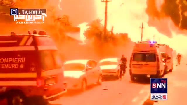 انفجار یک پمپ بنزین در بخارست پایتخت رومانی
