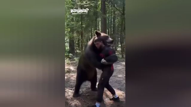 دیدار خرس مهربون با مردی که در کودکی او را نجات داده بود