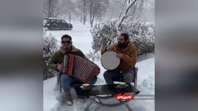 بارش برف در اردبیل همراه با موسیقی | ویدیو