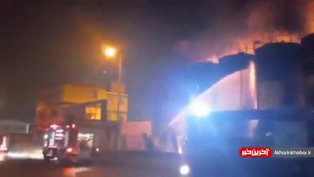 آتش‌سوزی کارخانه‌ای در شهرک شهید سلیمی آذرشهر