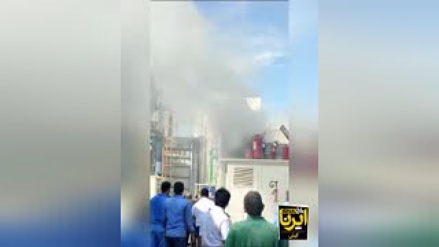 آتش سوزی توربین ها در کیش بر اثر تصادف جرثقیل با تیر برق